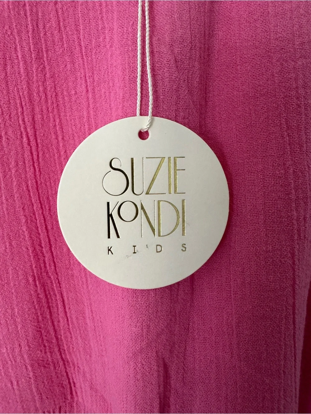 Suzie Kondi Kids Harem Jumpsuit Gauze Pink Cosmos elastic hem and strap 12 years